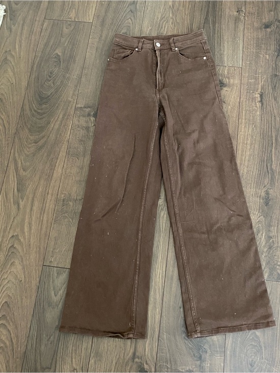 H&M Denim - H&M Brown Wide-Leg High-Rise Jeans